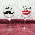 Two His And Hers Wine Glas..