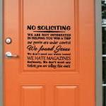 No Soliciting Vinyl Decal